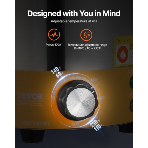 VEVOR 2.4L Electric Cheese Dispenser with Pump, Commercial Hot Fudge Warmer, Plastic Pump Dispenser, 86-230℉ Temp Adjustable Nacho Cheese Sauce