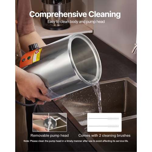 VEVOR 2.4L Electric Cheese Dispenser with Pump, Commercial Hot Fudge Warmer, Plastic Pump Dispenser, 86-230℉ Temp Adjustable Nacho Cheese Sauce