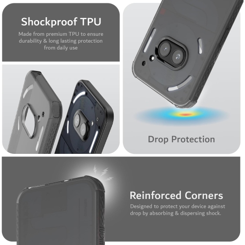 Étui antichoc SKN for Nothing de TUDIA pour téléphone 2a/2a Plus - Noir givré