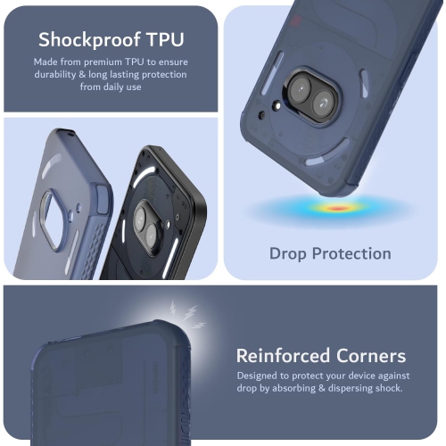 Étui antichoc SKN for Nothing de TUDIA pour téléphone 2a/2a Plus - Bleu givré