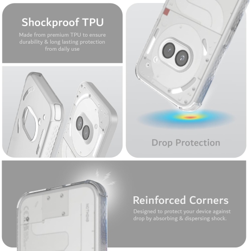 TUDIA SKN for Nothing Phone 2a/ 2a Plus Case Shockproof - Frosted Clear