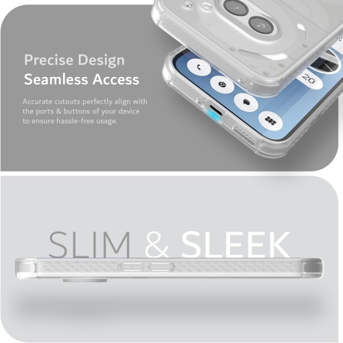 TUDIA SKN for Nothing Phone 2a/ 2a Plus Case Shockproof - Frosted Clear