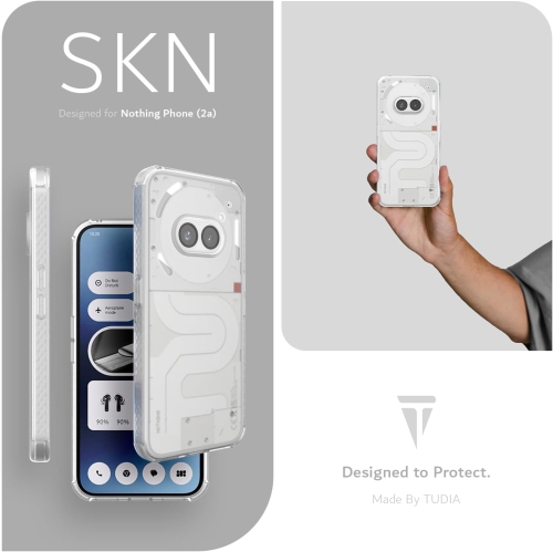 TUDIA SKN for Nothing Phone 2a/ 2a Plus Case Shockproof - Frosted Clear