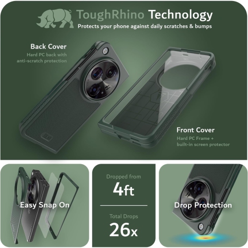 Étui MergeGrip de TUDIA compatible avec étui ouvert OnePlus/étui Oppo Find N3 - Vert pin