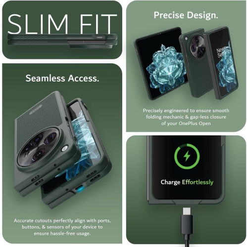 Étui MergeGrip de TUDIA compatible avec étui ouvert OnePlus/étui Oppo Find N3 - Vert pin