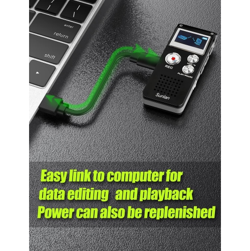 Digital Voice Recorder 16GB Voice Recorder with Playback for Lectures - USB Rechargeable Dictaphone Upgraded