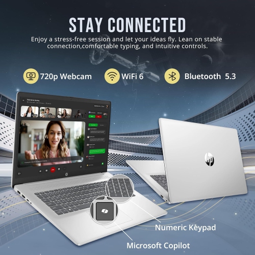 HP 17.3" HD+ Laptop, Intel Core i3-N305, 1.16TB Storage(1TB SSD+160GB Docking Station Set), 32GB RAM, Intel UHD Graphics, Numeric Keypad, Wi-Fi 6,