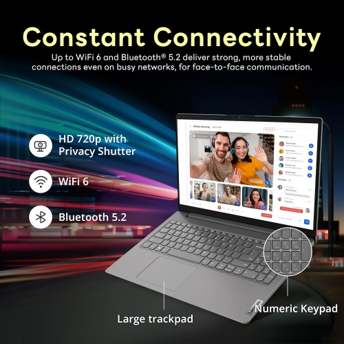 Lenovo V15 G4 IRU 15.6" FHD Laptop, Intel i7-13620H, 16GB RAM, 1TB Storage, ‎Intel UHD Graphics, Numeric Keypad, Windows 11 Pro, Gray