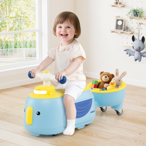 Gymax 2-in-1 Kids Ride on Toy Toddlers Sliding Car w/Detachable Trailer for Children