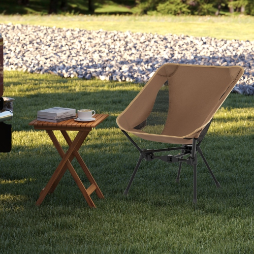 Gymax Ultra-Lightweight Camping Chair Portable Lawn Chair w/Triangular Aluminum Frame