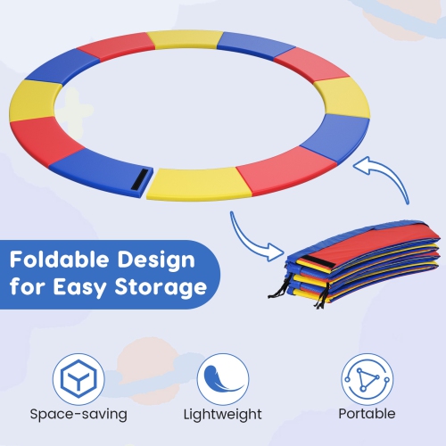 Gymax 12FT Trampoline Spring Cover w/Split Design Waterproof Surface EPE Foam Padding