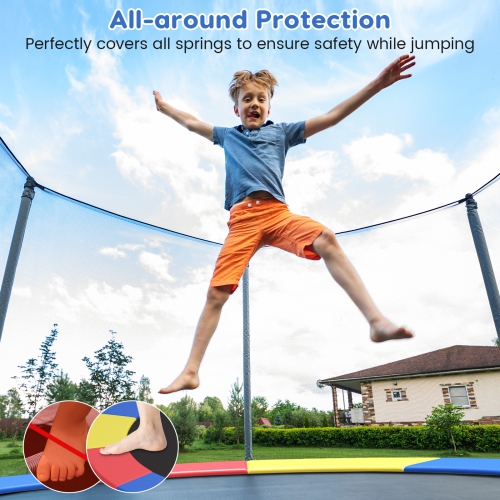 Gymax 12FT Trampoline Spring Cover w/Split Design Waterproof Surface EPE Foam Padding