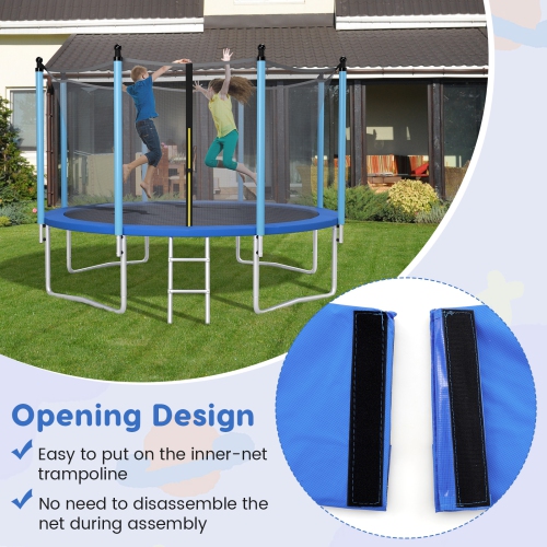 Gymax 12FT Trampoline Spring Cover w/Split Design Waterproof Surface EPE Foam Padding