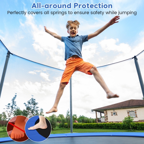 Gymax 12FT Trampoline Spring Cover w/Split Design Waterproof Surface EPE Foam Padding