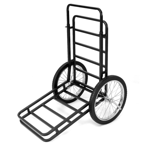 Gymax 550 LBS Double-Layer Deer Cart w/20'' Rubber Wheels Heavy-Duty Flat Hauling Dolly