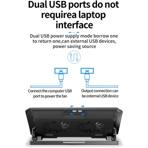 USB Laptop Cooling Pad for 12-16 Inch Laptops Silent Gaming Notebooks