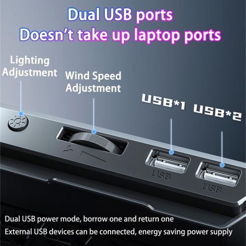 Laptop Cooling Pad, Laptop Cooler for 13-18 Inch Laptops with 6 Silent Fans, Adjustable Speed, 2 USB Ports and Phone Holder Red