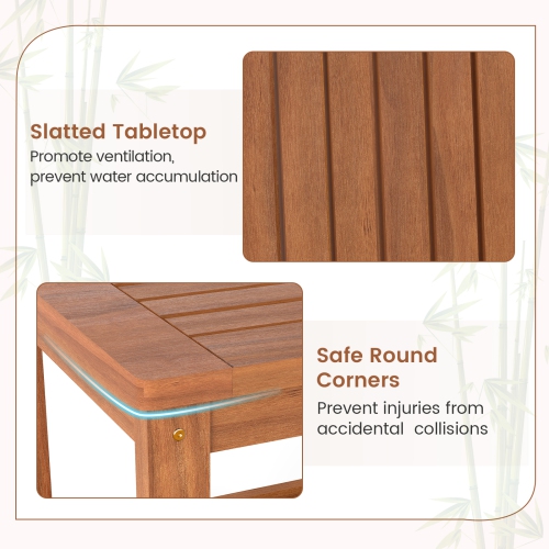 Gymax 2-Tier Adirondack Side Table w/ Slatted Tabletop Storage Shelf for Garden