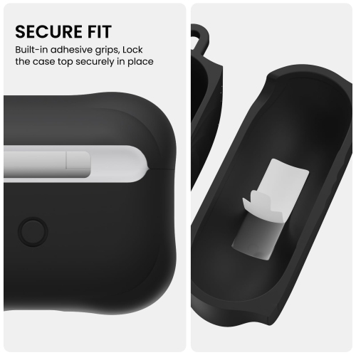 Étui Vortuxe d'Orparto pour AirPods Pro 2 et 1 – 2X MIL-STD Protection contre les chutes, étui antichoc en silicone liquide avec mousqueton, étui