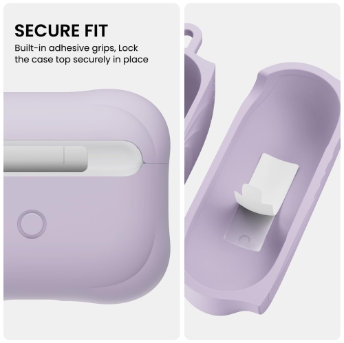 Étui Vortuxe d'OrnARTO pour AirPods Pro 2 et 1 – 2X MIL-STD Protection contre les chutes, étui antichoc en silicone liquide avec mousqueton, étui