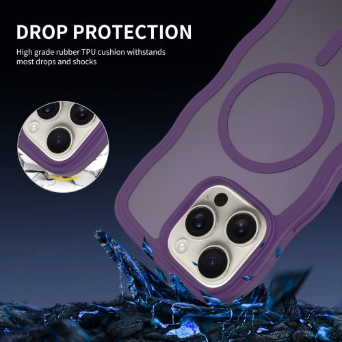 Suitable for iPhone 14 wave texture skin feel wireless charging magnetic acrylic mobile phone case two in one Apple protective cover shockproof -