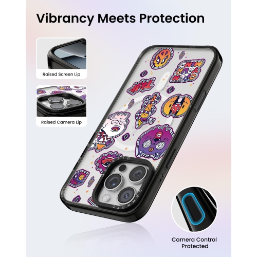 ORNARTO for iPhone 16 Pro Max Case 6.9" with Camera Control, Compatible with MagSafe,Clear Protective Cover with Glossy Pattern|Shockproof Designer