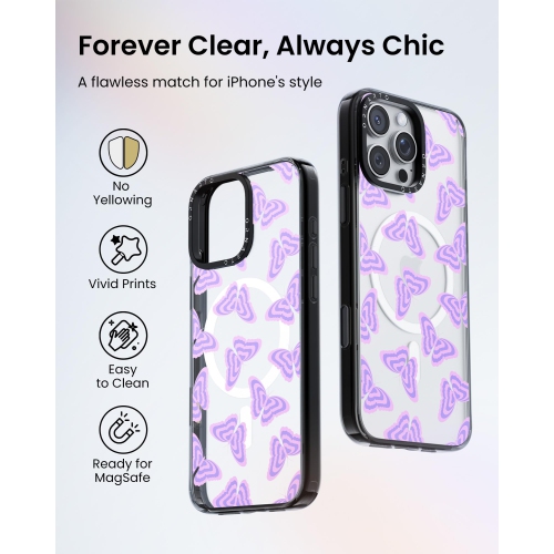 ORNARTO for iPhone 16 Pro Max Case 6.9" with Camera Control, Compatible with MagSafe,Clear Protective Cover with Glossy Pattern|Shockproof Designer