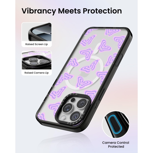 ORNARTO for iPhone 16 Pro Max Case 6.9" with Camera Control, Compatible with MagSafe,Clear Protective Cover with Glossy Pattern|Shockproof Designer