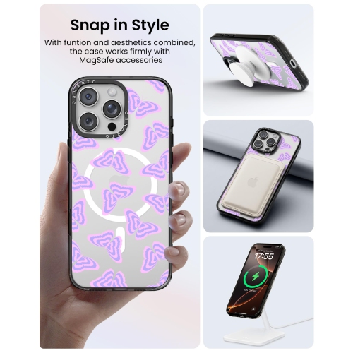 ORNARTO for iPhone 16 Pro Max Case 6.9" with Camera Control, Compatible with MagSafe,Clear Protective Cover with Glossy Pattern|Shockproof Designer