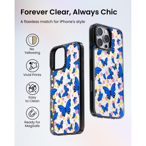 ORNARTO for iPhone 16 Pro Max Case 6.9" with Camera Control, Compatible with MagSafe,Clear Protective Cover with Glossy Pattern|Shockproof Designer