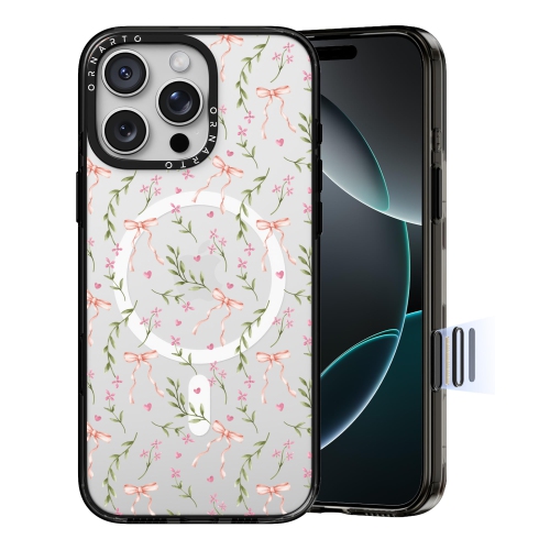 ORNARTO for iPhone 16 Pro Max Case 6.9" with Camera Control, Compatible with MagSafe,Clear Protective Cover with Glossy Pattern|Shockproof Designer