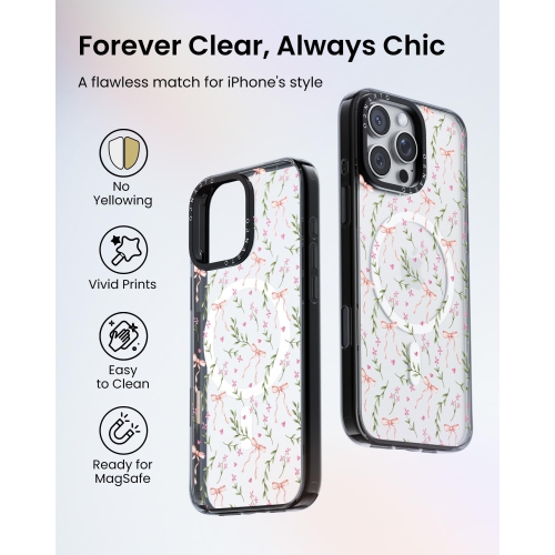 ORNARTO for iPhone 16 Pro Max Case 6.9" with Camera Control, Compatible with MagSafe,Clear Protective Cover with Glossy Pattern|Shockproof Designer