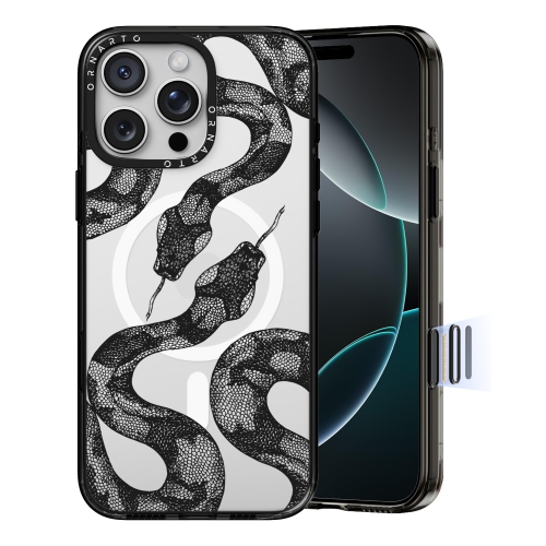 ORNARTO for iPhone 16 Pro Max Case 6.9" with Camera Control, Compatible with MagSafe,Clear Protective Cover with Glossy Pattern|Shockproof Designer