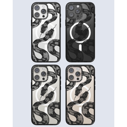 ORNARTO for iPhone 16 Pro Max Case 6.9" with Camera Control, Compatible with MagSafe,Clear Protective Cover with Glossy Pattern|Shockproof Designer