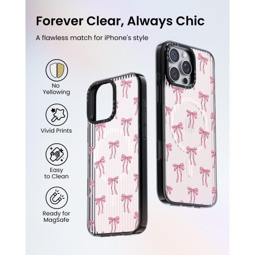 ORNARTO for iPhone 16 Pro Case 6.3" with Camera Control, Compatible with MagSafe,Clear Protective Cover with Glossy Pattern|Shockproof Designer Phone