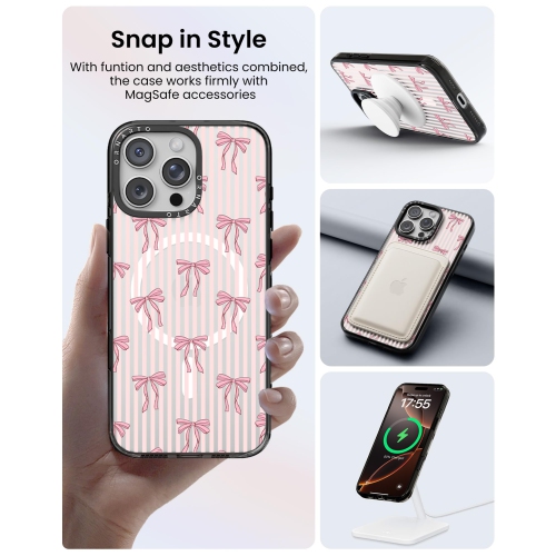 ORNARTO for iPhone 16 Pro Case 6.3" with Camera Control, Compatible with MagSafe,Clear Protective Cover with Glossy Pattern|Shockproof Designer Phone