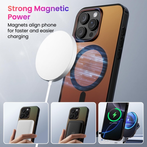 ORNARTO Magnetic Case for iPhone 16 Pro Compatible with MagSafe,Holographic Iridescent Cover,Shockproof Protective Rainbow Phone Case Magnetic for