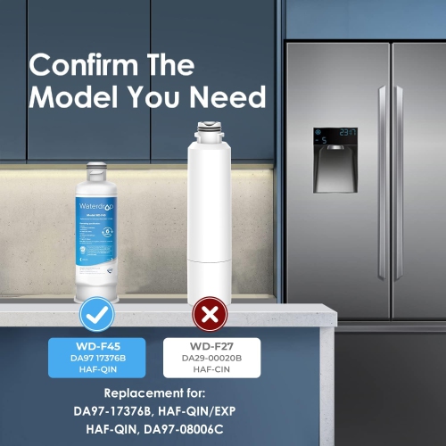 Waterdrop DA97-17376B Replacement for Samsung HAF-Qin/EXP, DA97-08006C, RF28R7201SR, RF28R7351SG, WD-F45, Refrigerator Water Filter