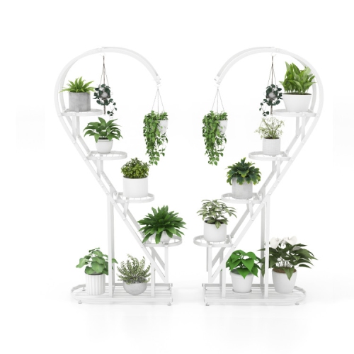 SLICKBLUE  Space-Saving 5 Tier Metal Plant Holder With Hanging Hook for Multiple Plants