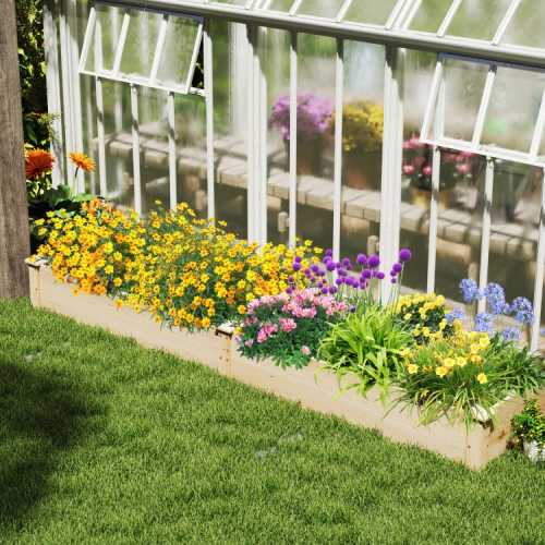 Jardinière surélevée en bois avec 2 jardinières et séparateurs intégrés