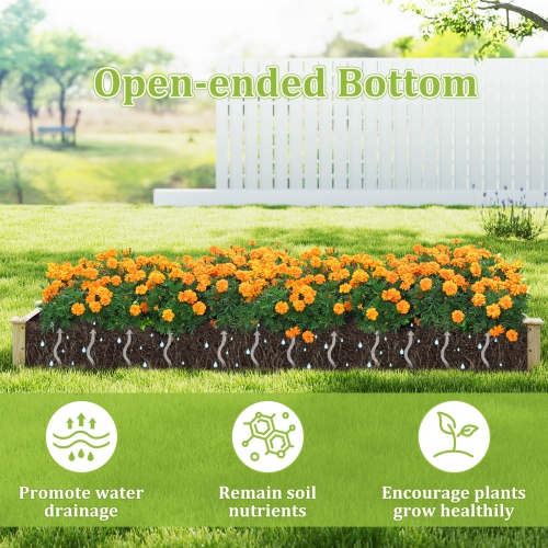 Jardinière surélevée en bois avec 2 jardinières et séparateurs intégrés