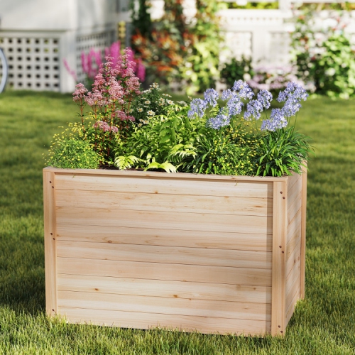 Jardinière surélevée en bois avec base ouverte surélevée