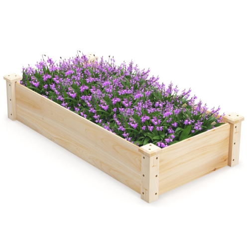 SLICKBLUE  Durable Square Fir Wood Raised Garden Planter Box for Vegetables And Flowers