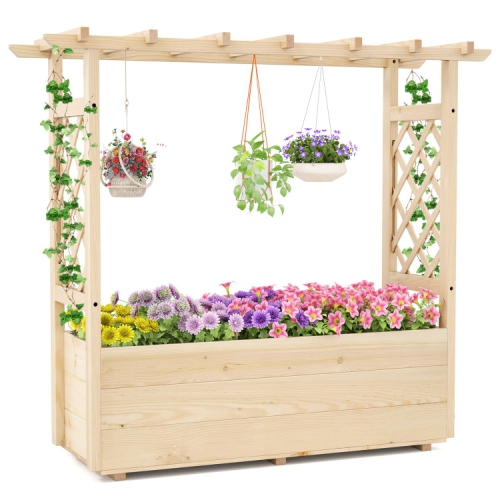 Jardinière en bois avec toit pour planter des jardins surélevés