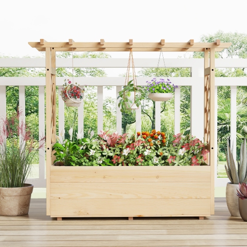 Jardinière en bois avec toit pour planter des jardins surélevés