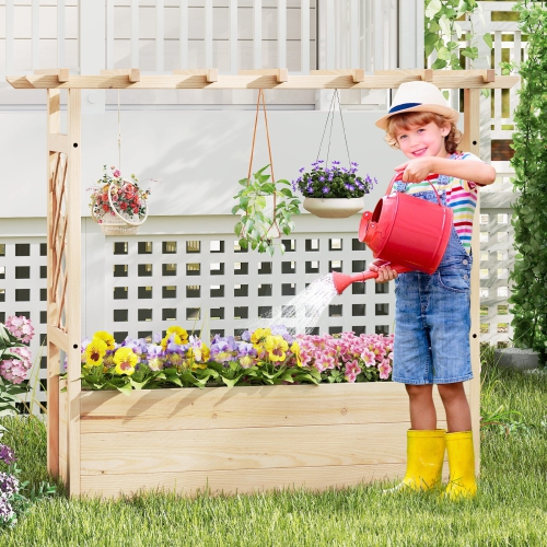 Jardinière en bois avec toit pour planter des jardins surélevés
