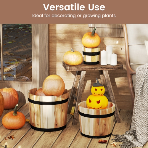 Ensemble de 3 jardinières en bois pour l'extérieur avec trous de drainage pour le jardin