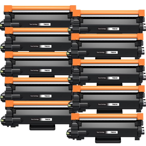 Max Saving - With Chip 10 Packs Compatible for Brother TN830XL Toner Cartridge High Yield TN830, TN-830TN-830XL, DCP-L2640DN, MFC-L2802DW,