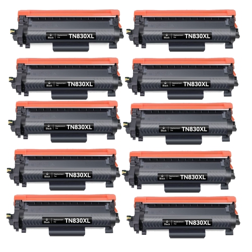 TONER4U  – 10 Packs Compatible Tn830 Toner Cartridge for Brother Tn830Xl, Hl-L2460Dw, Hl-L2420Dw, Dcp-L2640, Mfc-L2760Dw Mfc-L2820Dw