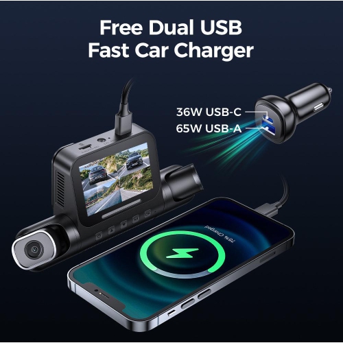 AZDOME M660 4CH 360° Dash Cam 5G WiFi GPS 2K/1080P 24H Parking Mode 128GB eMMC Built in Memory